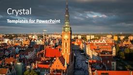  Presentation with town hall - PPT layouts having beautiful-architecture-of-the-main background and a gray colored foreground