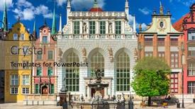  Presentation with architecture old - Cool new PPT theme with beautiful-architecture-of-the-old backdrop and a coral colored foreground