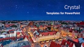  Presentation with poland - Beautiful slide set featuring beautiful-architecture-of-the-old backdrop and a navy blue colored foreground