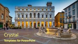  Presentation with architecture - Slide deck enhanced with beautiful-architecture-of-the-piazza background and a violet colored foreground