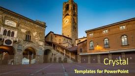  Presentation with architecture - Amazing PPT theme having beautiful-architecture-of-the-piazza backdrop and a tawny brown colored foreground