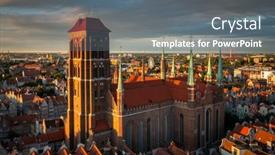  Presentation with architecture - PPT theme featuring beautiful-architecture-of-the-st background and a gray colored foreground