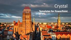  Presentation with architecture - Presentation design with beautiful-architecture-of-the-st background and a  colored foreground