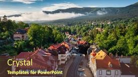  Presentation with architecture - Theme featuring beautiful-architecture-of-the-szklarska background and a tawny brown colored foreground
