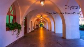  Presentation with town hall - Slides with beautiful-architecture-of-the-town background and a red colored foreground