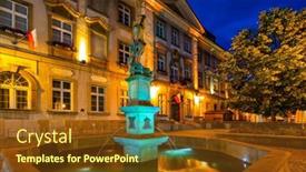  Presentation with town hall - Presentation theme with beautiful-architecture-of-the-town background and a tawny brown colored foreground