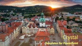  Presentation with town hall - Slides enhanced with beautiful-architecture-of-the-town background and a violet colored foreground