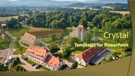  Presentation with architecture - Presentation theme featuring beautiful-architecture-of-the-wojanow background and a tawny brown colored foreground