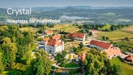  Presentation with architecture - PPT theme consisting of beautiful-architecture-of-the-wojanow background and a light blue colored foreground