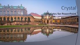  Presentation with dusk - Cool new presentation theme with beautiful architecture of the zwinger palace in dresden ad dusk saxony germany backdrop and a light blue colored foreground