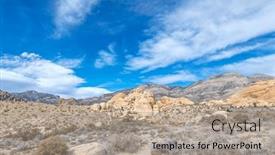 Presentation with las vegas nevada - Slide set featuring beautiful-arid-rugged-and-mountainous background and a coral colored foreground