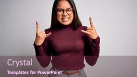  Presentation with asian music - Colorful presentation design enhanced with beautiful-asian-business-woman-wearing backdrop and a tawny brown colored foreground