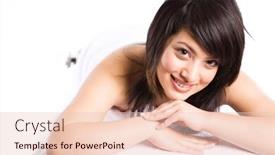  Presentation with treatment - Slides with beautiful asian girl getting a spa treatment background and a lemonade colored foreground