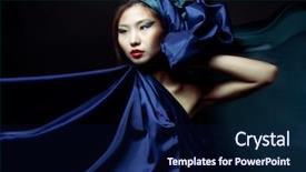 Presentation with wind - Slide deck consisting of beautiful asian girl in silks background and a navy blue colored foreground