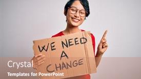  Presentation with asian - Amazing slides having beautiful-asian-girl-protesting-holding backdrop and a coral colored foreground