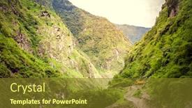  Presentation with nepal - Beautiful slide set featuring beautiful asian landscape bright colors backdrop and a tawny brown colored foreground