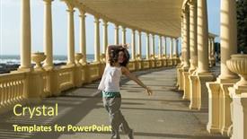  Presentation with flexible - Slide deck featuring beautiful-asian-multicultural-woman background and a violet colored foreground