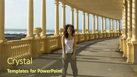  Presentation with flexible - Cool new theme with beautiful-asian-multicultural-woman backdrop and a tawny brown colored foreground