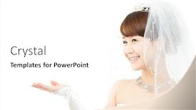  Presentation with bride - Amazing presentation design having beautiful-asian-woman-dressed backdrop and a white colored foreground