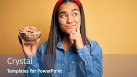  Presentation with corn flakes - Slide set consisting of beautiful-asian-woman-holding-bowl background and a ocean colored foreground