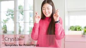  Presentation with hope - Amazing presentation design having beautiful-asian-woman-wearing-pink backdrop and a coral colored foreground