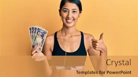  Presentation with woman sport - Slide deck featuring beautiful-asian-young-sport-woman background and a yellow colored foreground