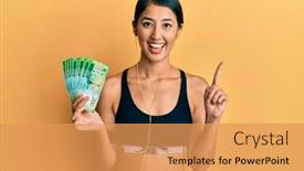  Presentation with russian - Slide set enhanced with beautiful-asian-young-sport-woman background and a yellow colored foreground