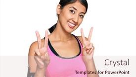  Presentation with victory sport - Beautiful theme featuring beautiful-asian-young-sport-woman backdrop and a lemonade colored foreground