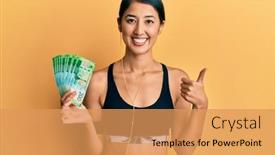  Presentation with russian - PPT theme enhanced with beautiful-asian-young-sport-woman background and a yellow colored foreground