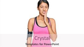  Presentation with band - Colorful presentation enhanced with beautiful-asian-young-sport-woman backdrop and a sky blue colored foreground