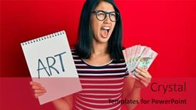  Presentation with anger - Audience pleasing slide deck consisting of beautiful-asian-young-woman-holding backdrop and a crimson colored foreground