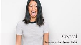  Presentation with asian - Cool new PPT theme with beautiful-asian-young-woman-wearing backdrop and a white colored foreground