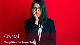  Presentation with depression - Slide set with beautiful-asian-young-woman-wearing background and a wine colored foreground