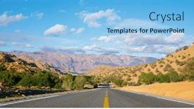  Presentation with asphalt - Slide deck consisting of beautiful-asphalt-road-in-morocco background and a light blue colored foreground