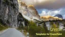  Presentation with asphalt road - Colorful presentation enhanced with beautiful-asphalt-road-the-falzarego backdrop and a tawny brown colored foreground