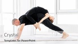  Presentation with athletes - PPT theme enhanced with beautiful-athletes-performing-gymnastic-exercises background and a white colored foreground