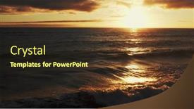  Presentation with ocean waves - Theme having beautiful-atlantic-ocean-during-sunset background and a tawny brown colored foreground