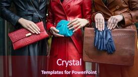  Presentation with leather craft - Slides consisting of beautiful attractive girls with leather background and a tawny brown colored foreground