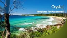  Presentation with australian bush - Beautiful PPT theme featuring beautiful australian coastline backdrop and a  colored foreground