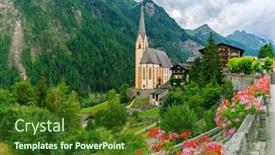  Presentation with salzburg - Audience pleasing presentation design consisting of beautiful-austrian-town-rauris-located backdrop and a tawny brown colored foreground