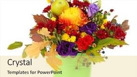  Presentation with beauty beautiful autumn in japanese - PPT theme consisting of beautiful autumn composition in bucket background and a yellow colored foreground