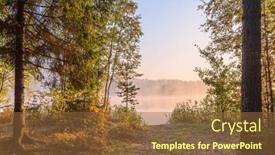  Presentation with fall lake - Presentation enhanced with beautiful-autumn-fall-landscape-over background and a tawny brown colored foreground
