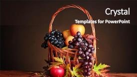  Presentation with brown harvest - Slide deck enhanced with beautiful autumn harvest in basket background and a wine colored foreground