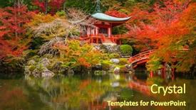  Presentation with kyoto zen - Amazing slides having beautiful autumn in japanese garden backdrop and a tawny brown colored foreground