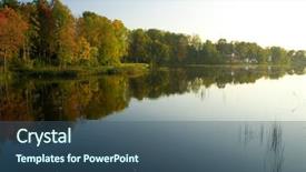  Presentation with states - Beautiful presentation theme featuring beautiful autumn landscape from baltic states latvia backdrop and a ocean colored foreground