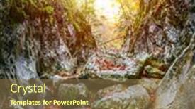  Presentation with shining forest - PPT layouts enhanced with beautiful-autumn-landscape background and a coral colored foreground