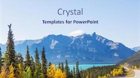  Presentation with fall mountains - Slide deck enhanced with beautiful-autumn-season-in-canadian background and a sky blue colored foreground
