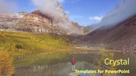  Presentation with fall mountains - Presentation design enhanced with beautiful-autumn-season-in-canadian background and a tawny brown colored foreground