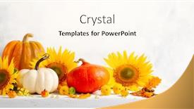  Presentation with multicolored autumn leaves orange yellow red - Amazing slides having beautiful-autumn-still-life backdrop and a cream colored foreground