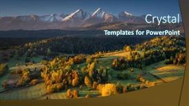  Presentation with trees - PPT layouts featuring beautiful-autumn-with-a-red background and a ocean colored foreground